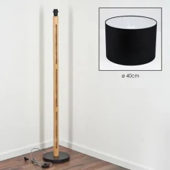 Lampes En Tissu-hofstein Bassagoda Lampadaire Écru, Noir, 1 lumière