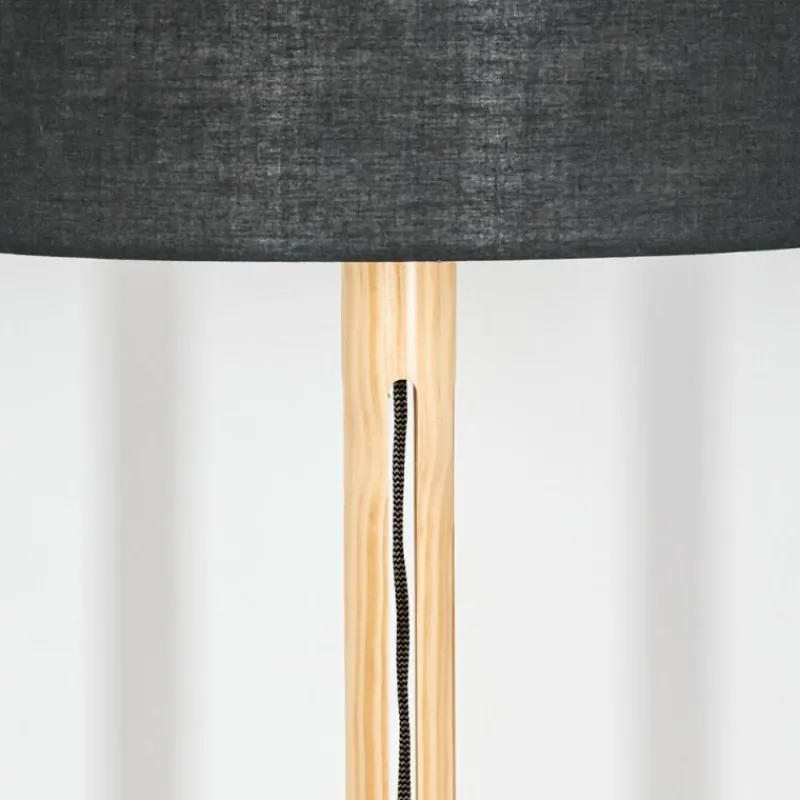 Lampes En Tissu-hofstein Bassagoda Lampadaire Écru, Noir, 1 lumière