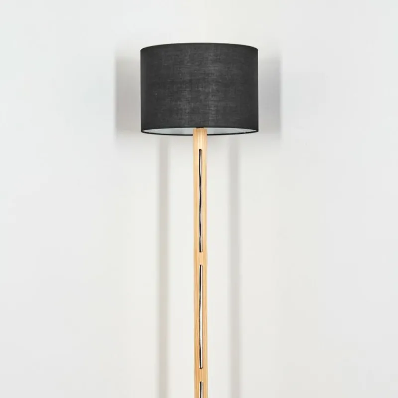 Lampes En Tissu-hofstein Bassagoda Lampadaire Écru, Noir, 1 lumière