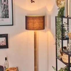 Lampes En Tissu-hofstein Bassagoda Lampadaire Écru, Noir, 1 lumière