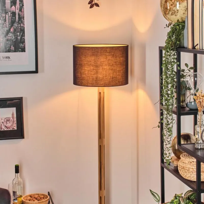 Lampes En Tissu-hofstein Bassagoda Lampadaire Écru, Noir, 1 lumière