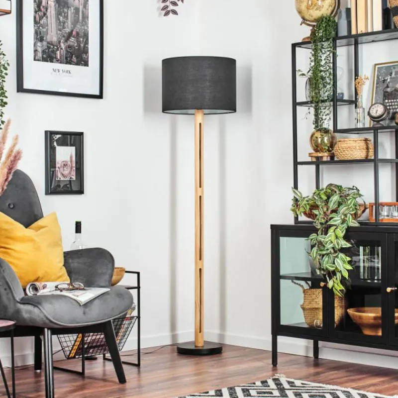 Lampes En Tissu-hofstein Bassagoda Lampadaire Écru, Noir, 1 lumière