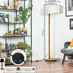 Lampes En Tissu-hofstein Bassagoda Lampadaire Écru, 1 lumière