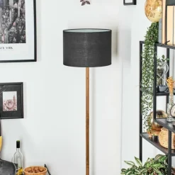 Lampes En Tissu-hofstein Bassagoda Lampadaire Écru, Noir, 1 lumière