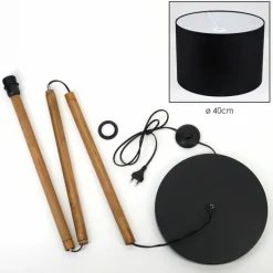 Lampes En Tissu-hofstein Bassagoda Lampadaire Écru, Noir, 1 lumière