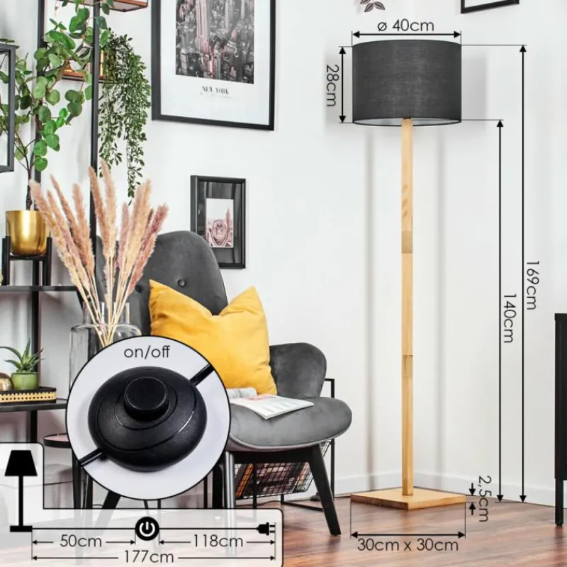 Lampes En Tissu-hofstein Bassagoda Lampadaire Écru, 1 lumière