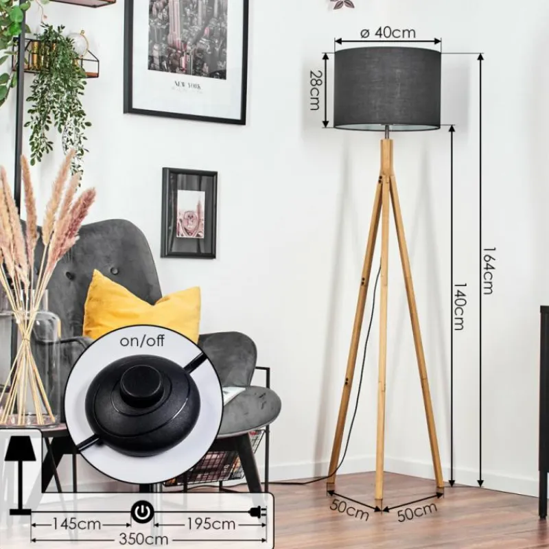 Lampes En Tissu-hofstein Bassagoda Lampadaire Écru, 1 lumière