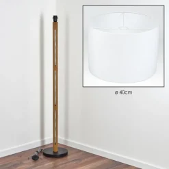 Lampes En Tissu-hofstein Bassagoda Lampadaire Écru, Noir, 1 lumière