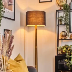 Lampes En Tissu-hofstein Bassagoda Lampadaire Écru, Noir, 1 lumière