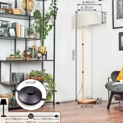 Lampes En Tissu-hofstein Bassagoda Lampadaire Écru, 1 lumière