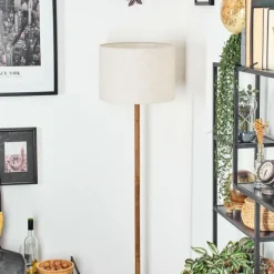 Lampes En Tissu-hofstein Bassagoda Lampadaire Écru, Noir, 1 lumière