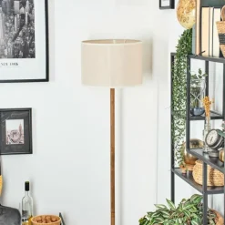 Lampes En Tissu-hofstein Bassagoda Lampadaire Écru, Noir, 1 lumière