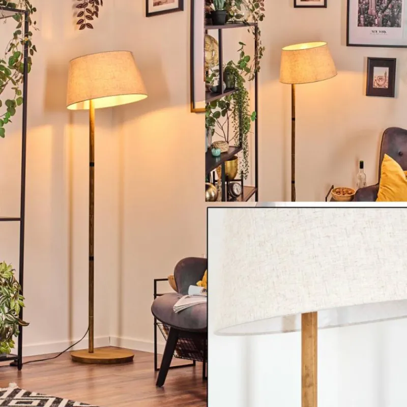 Lampes En Tissu-hofstein Bassagoda Lampadaire Écru, 1 lumière