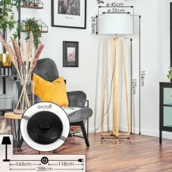 Lampes En Tissu-hofstein Bassagoda Lampadaire Écru, 1 lumière