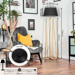 Lampes En Tissu-hofstein Bassagoda Lampadaire Écru, 1 lumière