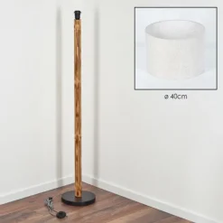 Lampes En Tissu-hofstein Bassagoda Lampadaire Écru, Noir, 1 lumière