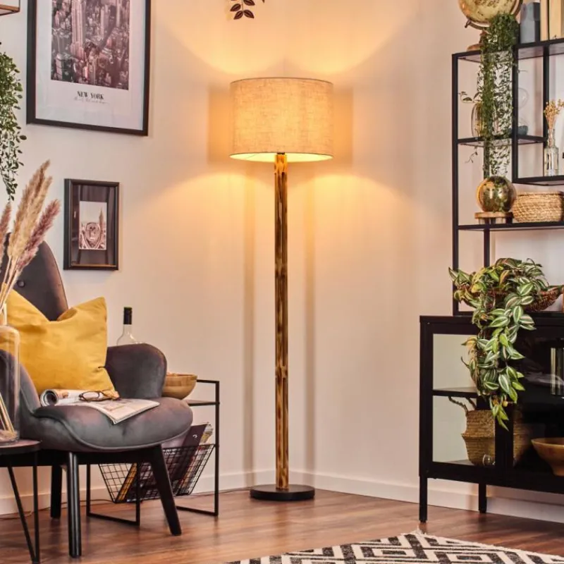 Lampes En Tissu-hofstein Bassagoda Lampadaire Écru, Noir, 1 lumière