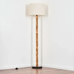 Lampes En Tissu-hofstein Bassagoda Lampadaire Écru, Noir, 1 lumière