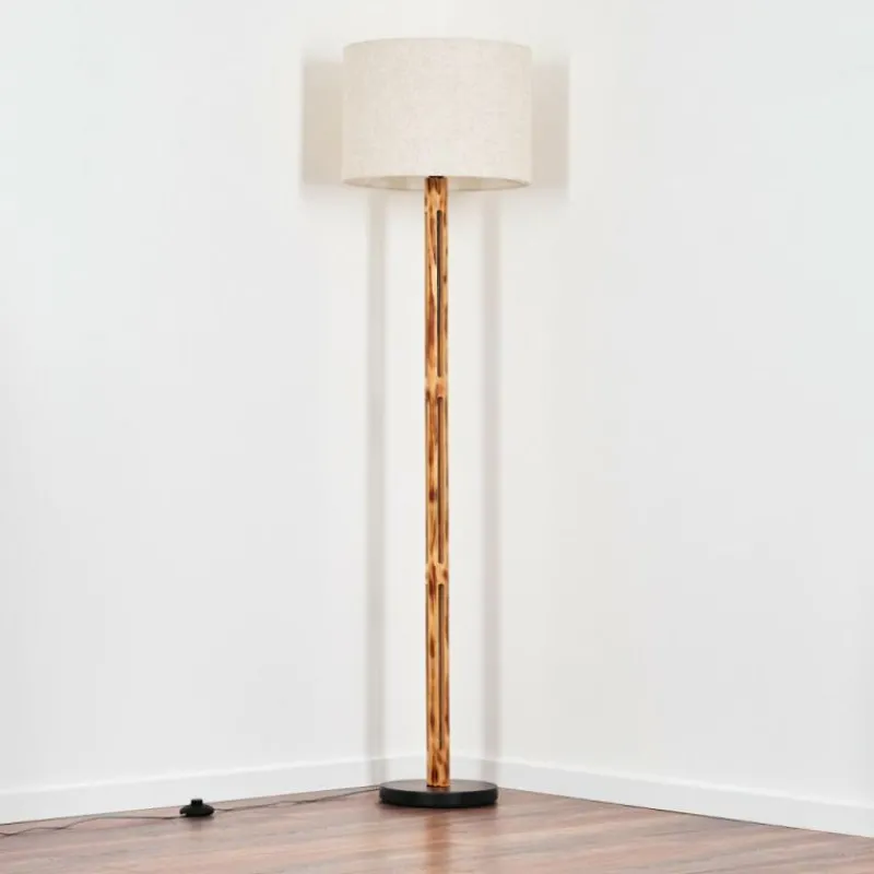 Lampes En Tissu-hofstein Bassagoda Lampadaire Écru, Noir, 1 lumière