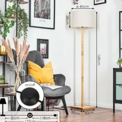 Lampes En Tissu-hofstein Bassagoda Lampadaire Écru, 1 lumière