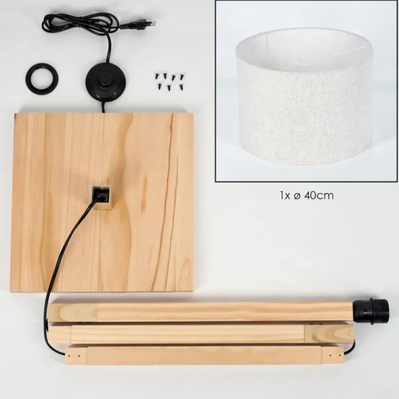 Lampes En Tissu-hofstein Bassagoda Lampadaire Écru, 1 lumière