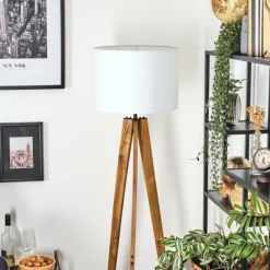 Lampes En Tissu-hofstein Bassagoda Lampadaire, Liseuse Écru, Noir, 1 lumière