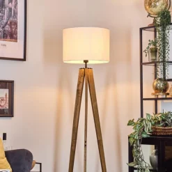 Lampes En Tissu-hofstein Bassagoda Lampadaire, Liseuse Écru, Noir, 1 lumière