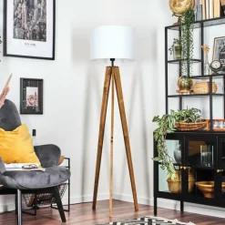 Lampes En Tissu-hofstein Bassagoda Lampadaire, Liseuse Écru, Noir, 1 lumière