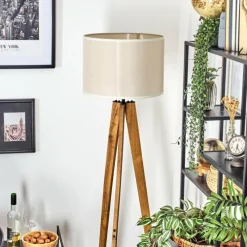 Lampes En Tissu-hofstein Bassagoda Lampadaire, Liseuse Écru, Noir, 1 lumière