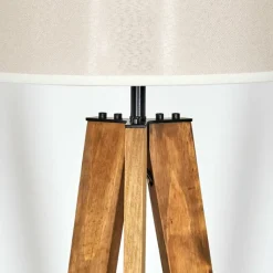 Lampes En Tissu-hofstein Bassagoda Lampadaire, Liseuse Écru, Noir, 1 lumière