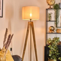 Lampes En Tissu-hofstein Bassagoda Lampadaire, Liseuse Écru, Noir, 1 lumière