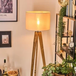 Lampes En Tissu-hofstein Bassagoda Lampadaire, Liseuse Écru, Noir, 1 lumière