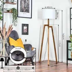 Lampes En Tissu-hofstein Bassagoda Lampadaire, Liseuse Écru, 1 lumière