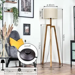 Lampes En Tissu-hofstein Bassagoda Lampadaire, Liseuse Écru, 1 lumière