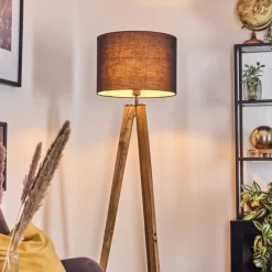 Lampes En Tissu-hofstein Bassagoda Lampadaire, Liseuse Écru, Noir, 1 lumière