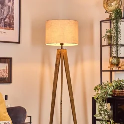 Lampes En Tissu-hofstein Bassagoda Lampadaire, Liseuse Écru, Noir, 1 lumière