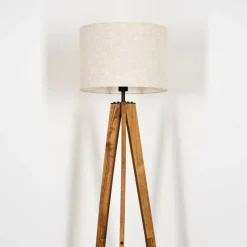 Lampes En Tissu-hofstein Bassagoda Lampadaire, Liseuse Écru, Noir, 1 lumière