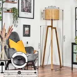 hofstein Bassagoda Lampadaire, Liseuse Écru, 1 lumière