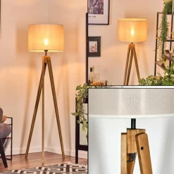 Lampes En Tissu-hofstein Bassagoda Lampadaire, Liseuse Écru, Noir, 1 lumière