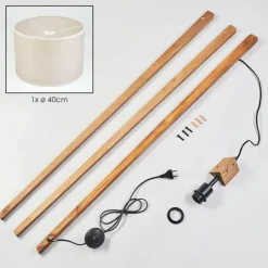 Lampes En Tissu-hofstein Bassagoda Lampadaire, Liseuse Écru, Noir, 1 lumière