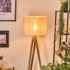 Lampes En Tissu-hofstein Bassagoda Lampadaire, Liseuse Écru, Noir, 1 lumière