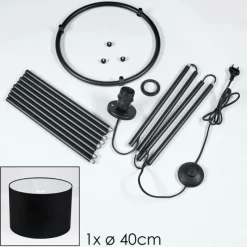 Lampes En Tissu-hofstein Bassagoda Lampadaire, Liseuse Noir, 1 lumière