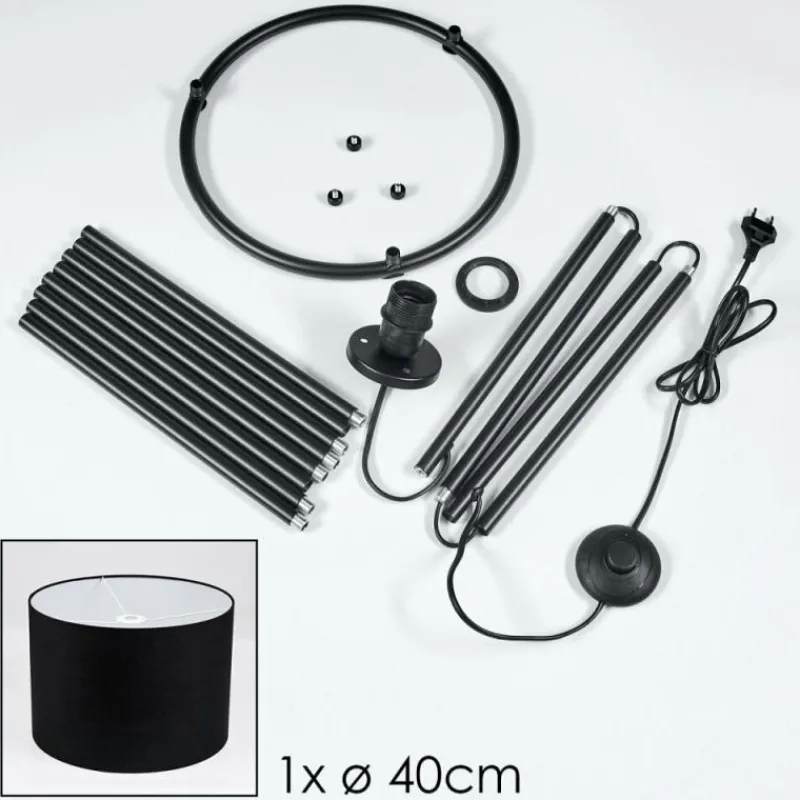 Lampes En Tissu-hofstein Bassagoda Lampadaire, Liseuse Noir, 1 lumière