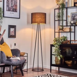 Lampes En Tissu-hofstein Bassagoda Lampadaire, Liseuse Noir, 1 lumière