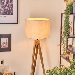 Lampes En Tissu-hofstein Bassagoda Lampadaire, Liseuse Écru, Noir, 1 lumière