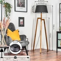 Lampes En Tissu-hofstein Bassagoda Lampadaire, Liseuse Écru, 1 lumière