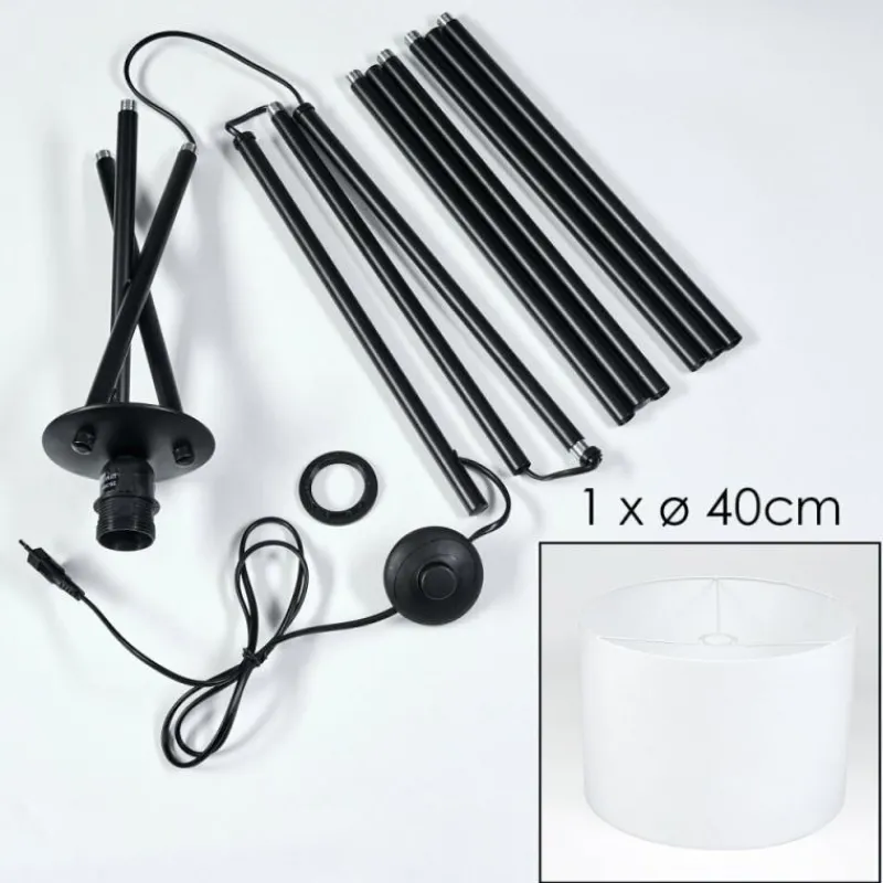 Lampes En Tissu-hofstein Bassagoda Lampadaire Noir, 1 lumière