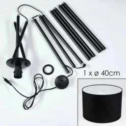 Lampes En Tissu-hofstein Bassagoda Lampadaire Noir, 1 lumière