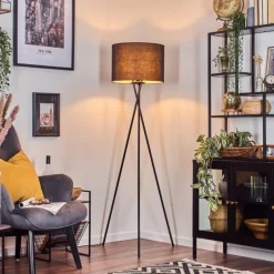 Lampes En Tissu-hofstein Bassagoda Lampadaire Noir, 1 lumière