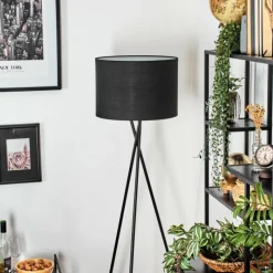 Lampes En Tissu-hofstein Bassagoda Lampadaire Noir, 1 lumière